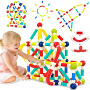 Flexible Pop Tube Magnetic Sticks Building Set | 158-40 Stretchable magnetic Sticks and balls