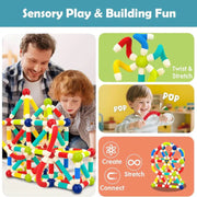Flexible Pop Tube Magnetic Sticks Building Set | 158-40 Stretchable magnetic Sticks and balls