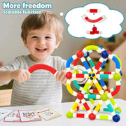 Flexible Pop Tube Magnetic Sticks Building Set | 158-40 Stretchable magnetic Sticks and balls