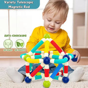 Flexible Pop Tube Magnetic Sticks Building Set | 158-40 Stretchable magnetic Sticks and balls