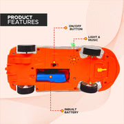 Transparent Body R/C Car with LED Lights | Gear Action Concept Car