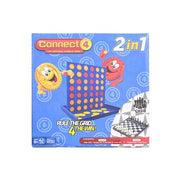 2-in-1 Board Game for Kids & Family | Connect 4 & Chess Game Set