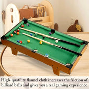 Real Wood Frame Mini Billiard Game Table Set for Kids & Family