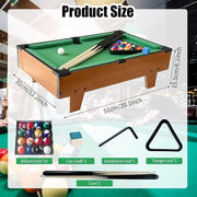 Real Wood Frame Mini Billiard Game Table Set for Kids & Family