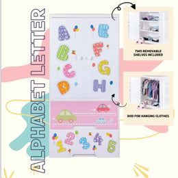 Plastic Wardrobe Alphabet & Numeric 2022AL-W | Plastic Cabinet