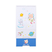 Children's wardrobe with cartoon bear designs on a white background