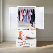 Kids Plastic Wardrobe Safari Print | Kids Cabinet 2022SW