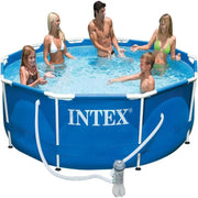 INTEX Round Metal Frame Pool with Filter Pump 28202 | Swimming Pool