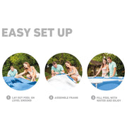 INTEX 6ft x 15in Metal Frame Above Ground Swimming Pool With Canopy Built-in Sprayer