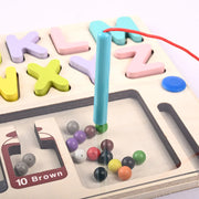 Wooden 2-in-1 Magnetic Color and Alphabet Maze