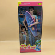 Summer Theme Doll Set with Surfboard