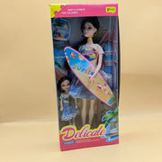 Summer Theme Doll Set with Surfboard