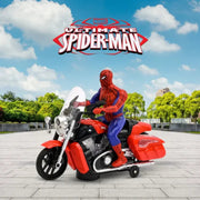 Spider Bike Toy With 3D Lights And Music - Bump & Go Toy Motorcycle With Superhero Action Figure