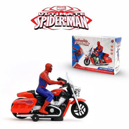 Spider Bike Toy With 3D Lights And Music - Bump & Go Toy Motorcycle With Superhero Action Figure