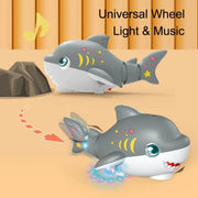 Blowing Ball Shark Toy with Music & Flashing Lights | 683B shark with universal wheel