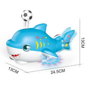 Blowing Ball Shark Toy with Music & Flashing Lights | 683B shark with universal wheel