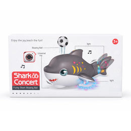 Blowing Ball Shark Toy with Music & Flashing Lights | 683B shark with universal wheel