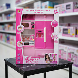 My Happy Kitchen Modern Kitchen Playset for Kids | Interactive Toy Kitchen Set with Light & Sound