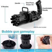 Automatic Water Bubble Gun 8 Hole