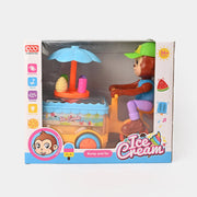 Ice Cream Bicycle Toy with Light & Music | 360° rotation, bump & go action