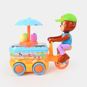 Ice Cream Bicycle Toy with Light & Music | 360° rotation, bump & go action