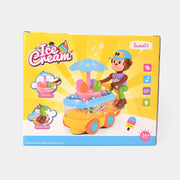 Ice Cream Bicycle Toy with Light & Music | 360° rotation, bump & go action