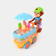 Ice Cream Bicycle Toy with Light & Music | 360° rotation, bump & go action