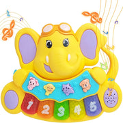 Elephant Style Baby Piano Toy with Light & Music | 855-28A Early Education Toy