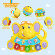 Elephant Style Baby Piano Toy with Light & Music | 855-28A Early Education Toy