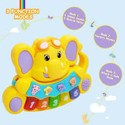 Elephant Style Baby Piano Toy with Light & Music | 855-28A Early Education Toy