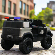 Police Ride-on Jeep with Projector Logo | Dual Motors with Leather Seat