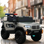 Police Ride-on Jeep with Projector Logo | Dual Motors with Leather Seat
