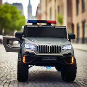 Police Ride-on Jeep with Projector Logo | Dual Motors with Leather Seat