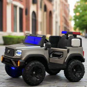 Kids Electric Ride-on Police Jeep | Toyota Jeep with Projector Logo