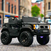 Police Jeep Style Kids Electric Ride-on | LED Lights with Projector Logo