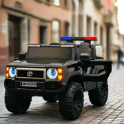 Police Jeep Style Kids Electric Ride-on | LED Lights with Projector Logo