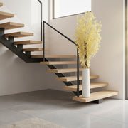 Artificial Golden Eucalyptus Plant with White Floor Vase | Premium Indoor Home & Office Decor