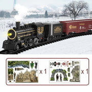 Retro Classic Electric Train Set with Spray Smoke | BJ2208B Train Track Playset with smoke effect