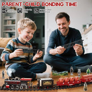 Retro Classic Electric Train Set with Spray Smoke | BJ2208B Train Track Playset with smoke effect