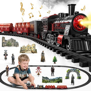 Retro Classic Electric Train Set with Spray Smoke | BJ2208B Train Track Playset with smoke effect