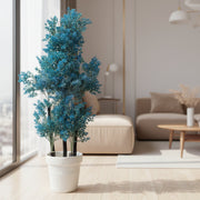 Artificial Blue Eucalyptus Plant in Decorative Pot