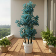 Artificial Blue Eucalyptus Plant in Decorative Pot