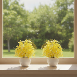 Pack of 2 Ceramic Artificial Plants