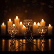 Luxury Crystal 3-Arm Candle Stand