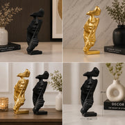 Silent Thinker Face Ceramic Sculpture