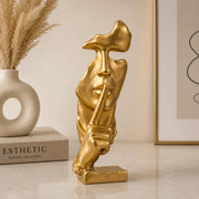 Silent Thinker Face Ceramic Sculpture