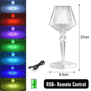 Rechargeable Acrylic Crystal Table Lamp with color changing
