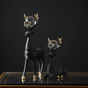Luxury Deer Couple Sculpture Set