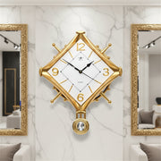Luxury Diamond Shape Pendulum Wall Clock – Silent Quartz Decorative Wall Clock for Home & Office