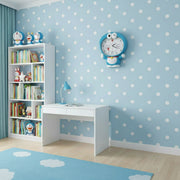 Cute Cartoon Blue Wall Clock for Kids Room – Silent Quartz Decorative Wall Clock for Bedroom, Nursery & Playroom